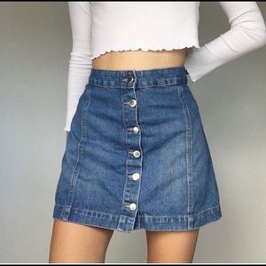 H&M Divided Button Up Jean Skirt